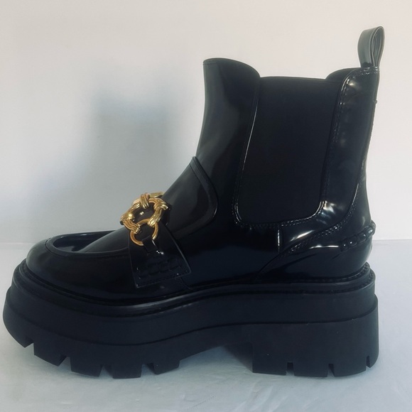 Circus NY by Sam Edelman Brooks Chelsea Chunky Heel Platform Black Boots Size 10 - Picture 8 of 12